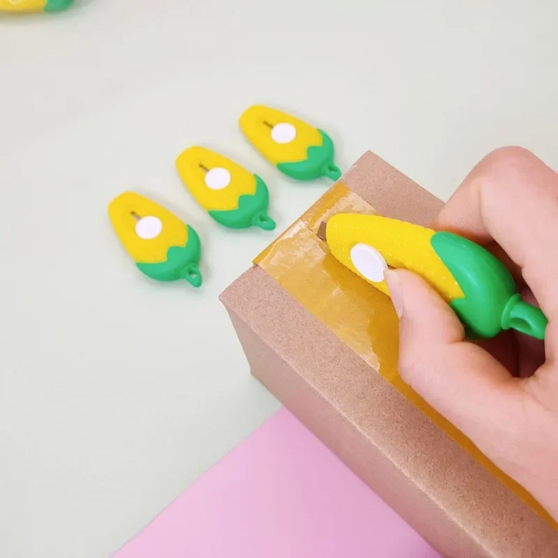 Creative Corn Cartoon Alloy Mini Portalble Utility Knife Cutter Letter Envelope Opener Mail Knife School Office Supplie
