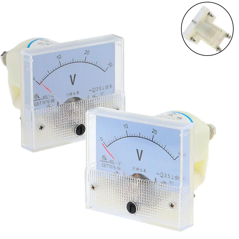 Voltmetro analogico da pannello tensione Volt AC 44x44mm portata 15V