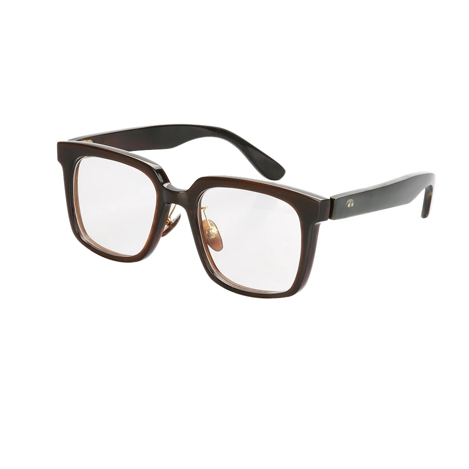 

Brand large square frame handmade glasses sunglasses unisex Brown classic retro avant-garde Long temples