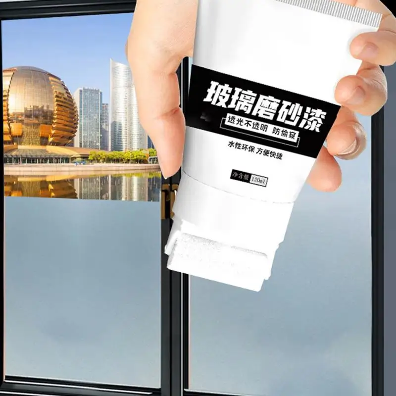 Frosted Glass Film Paint UV Resistant Glass Frosting Kit 120ml Waterproof Frosting Varnishes Privacy Protection Paint For
