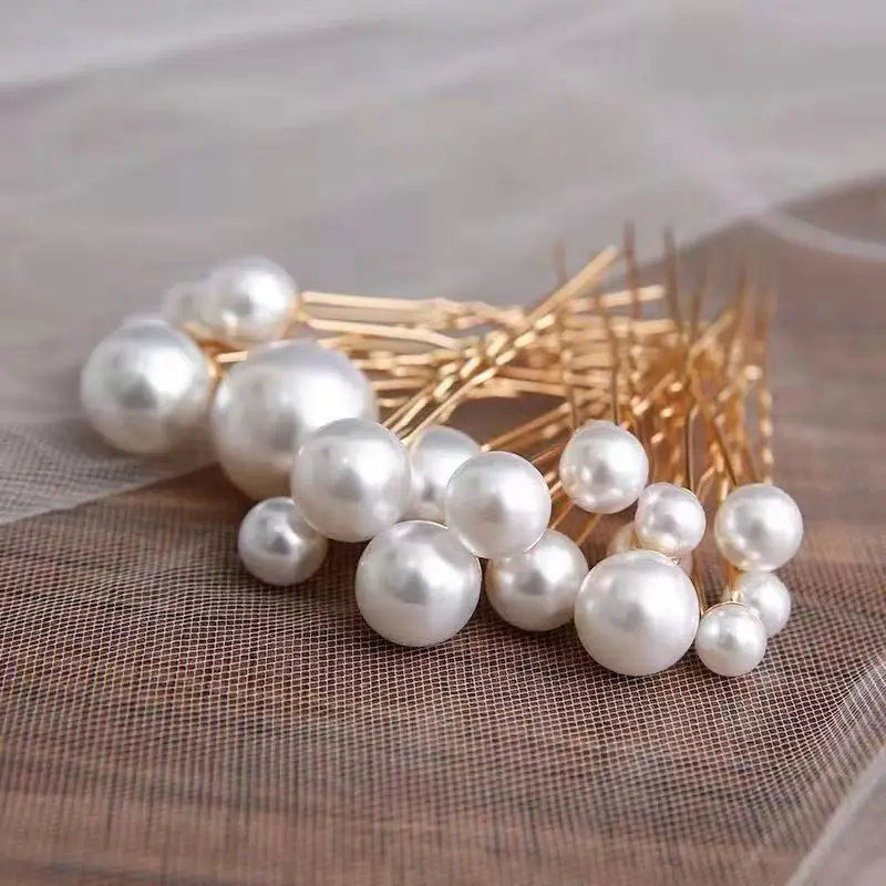 Hairpins Hair Clip Hair Accessories Bridal Tiara Wedding Hairstyle Design Tools Women U-shaped Pin Metal Barrette Simulated Pearl