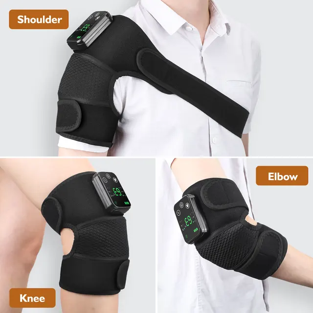 Heated Vibration Knee Massager Electric Heating Pad for Joints Health Care 3 in 1 Shoulder Knee Elbow Brace Support Belt 2