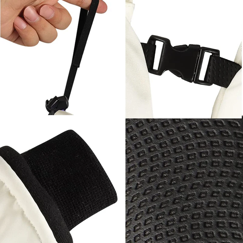 Fleece Ski Five Fingers Gloves Touch Screen Gloves Winter Non-slip White Warm Riding Gloves Thickened Waterproof Sports Gloves 4