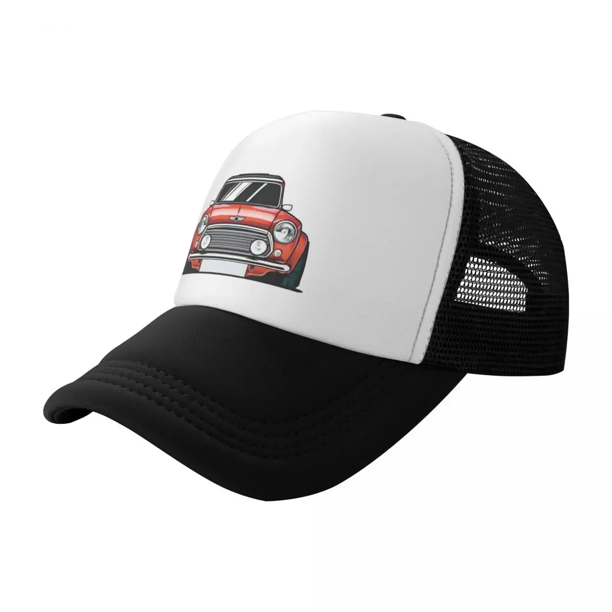 Cartoon of a Classic British Car Mini Cooper S Baseball Cap custom Hat Sun Cap Big Size Hat Ball Cap Men's Hats Women's