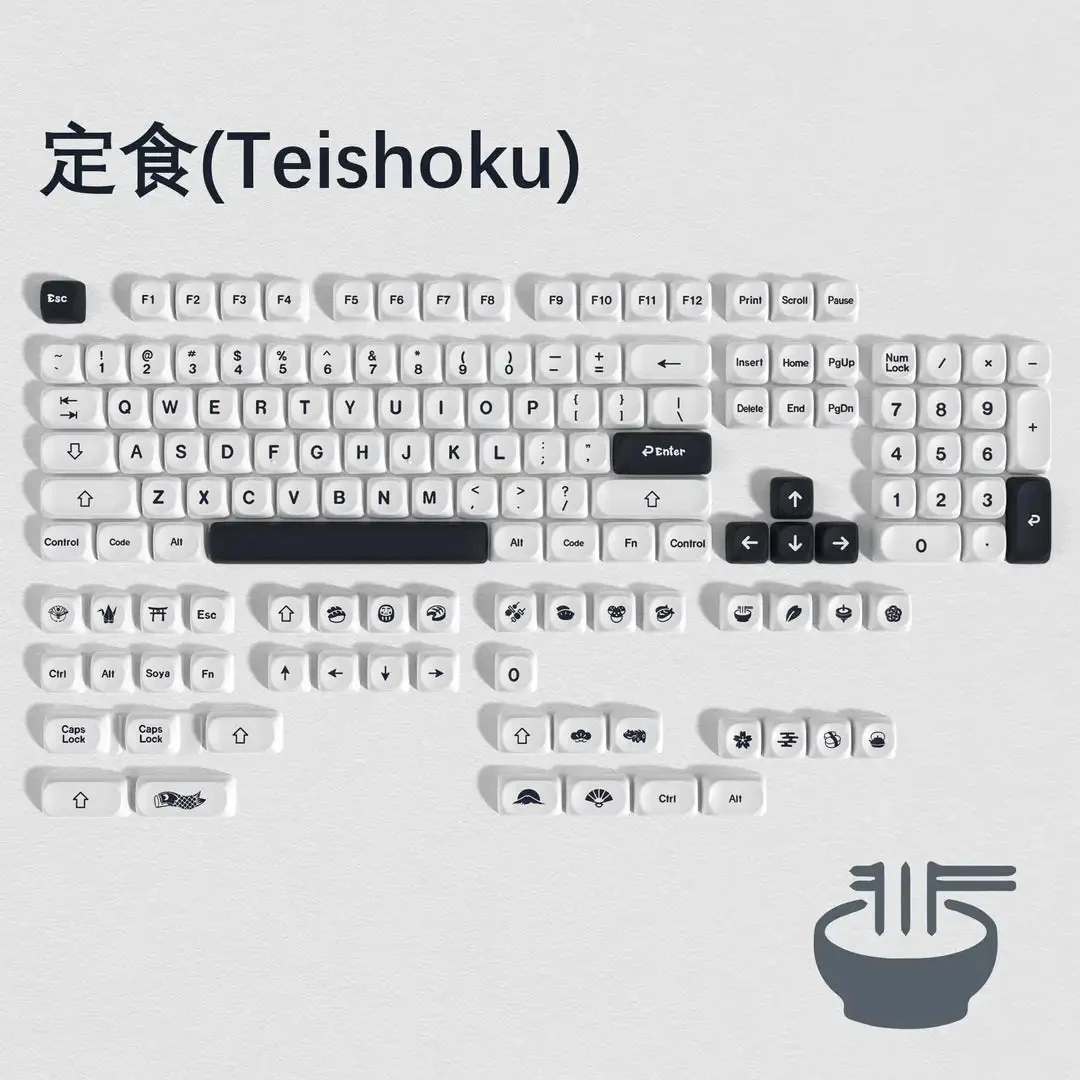 

142 Keys Teishoku MOA Profile PBT Keycaps Dye Sub Customs Key caps for 61/87/104 Cherry MX Switch Gaming Mechanical Keyboard