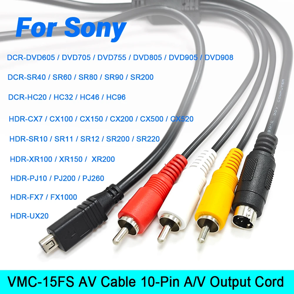 DCR 핸디캠 캠코더 디지털 카메라용 vmc-30fs, VMC-15FS A/V 케이블, 10 핀 DVI DV 커넥터, 3 RCA S-비디오 AV 라인