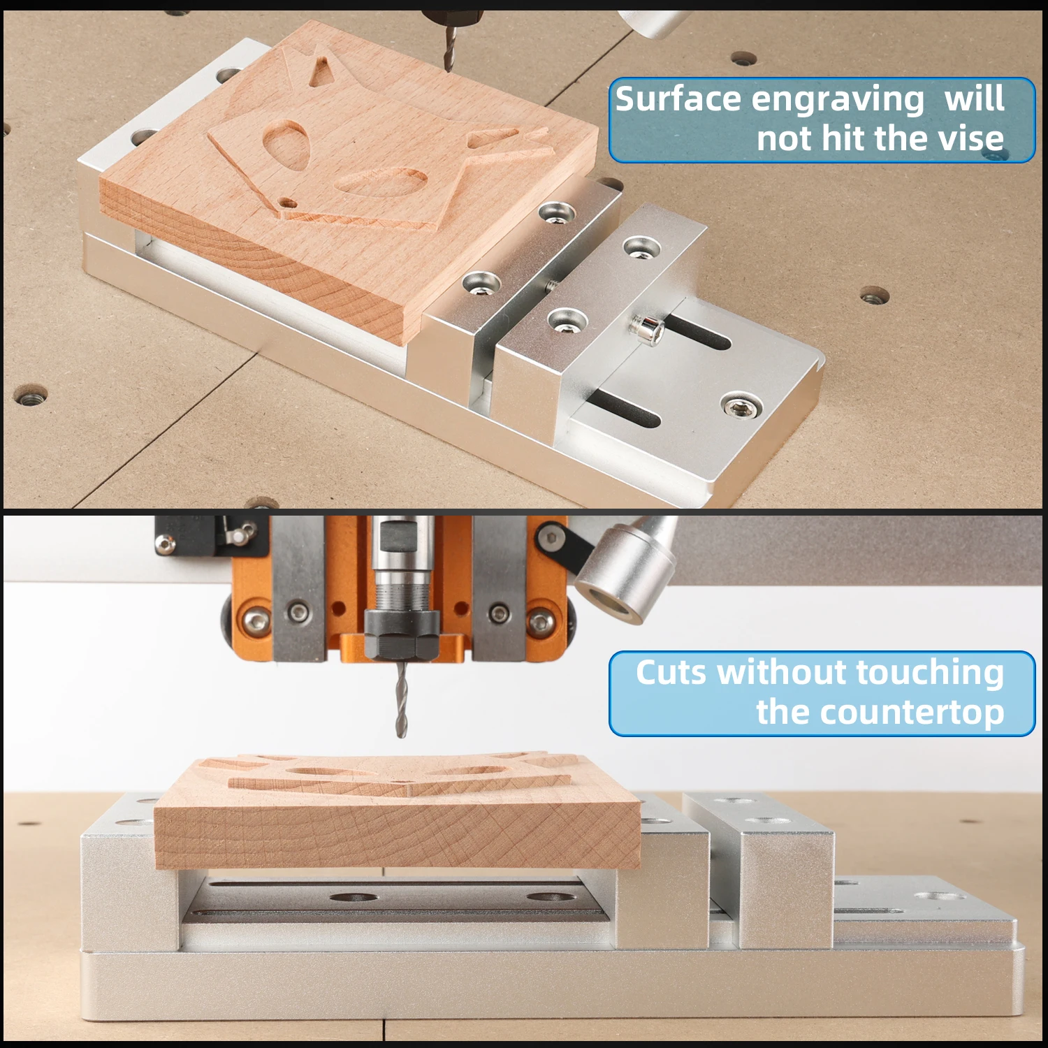 Woodworking Clamp FoxAlien Mini Low Profile Bench Vise for CNC Router