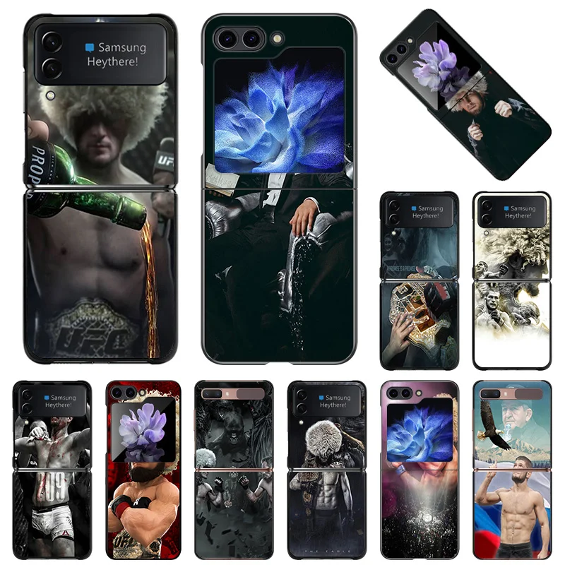 Per Samsung Galaxy Z Flip5 Flip3 Flip4 Hard Black Antiurto Zflip 5G Khabib Nurmagomedov Cover Per Telefono Shell