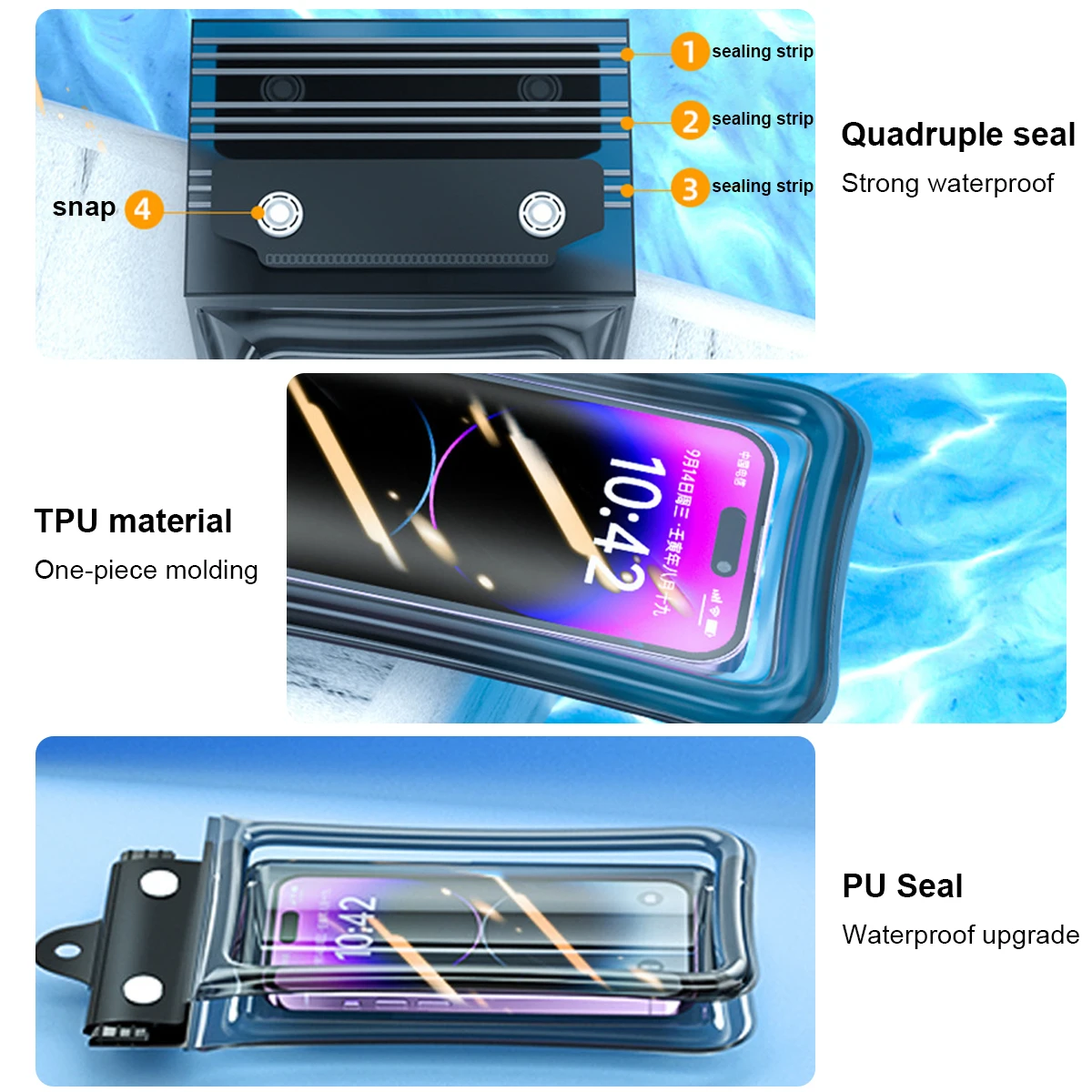 Waterproof Floating Phone Case with Full View & Secure Seal