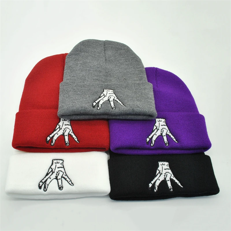 

Wednesday Addams Hats for Unisex New Beanies Knitted Solid Cute Hat Lady Autumn Female Beanie Caps Warmer Bonnet Men Casual Cap