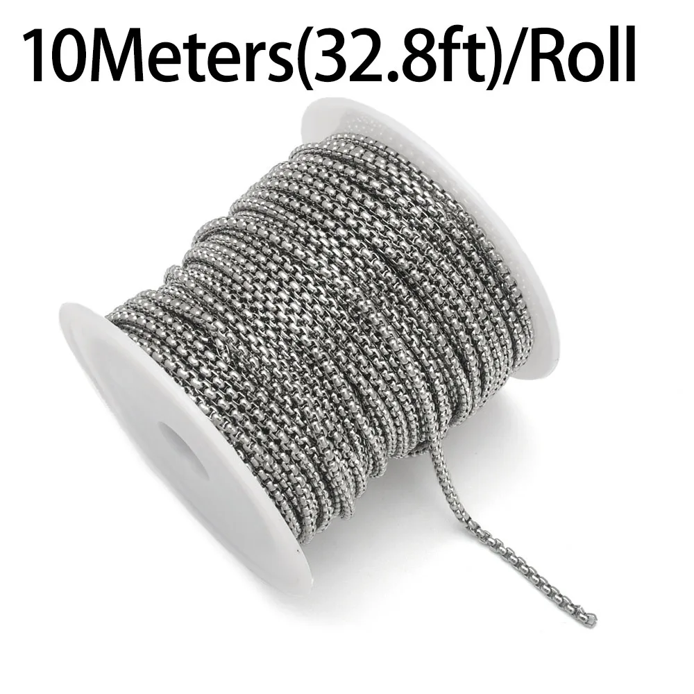 2mm/3mm Edelstahl Box Kette quadratische Rolo Kabel Weizen kette für DIY Halskette Armband Schmuck herstellung – Detail 6
