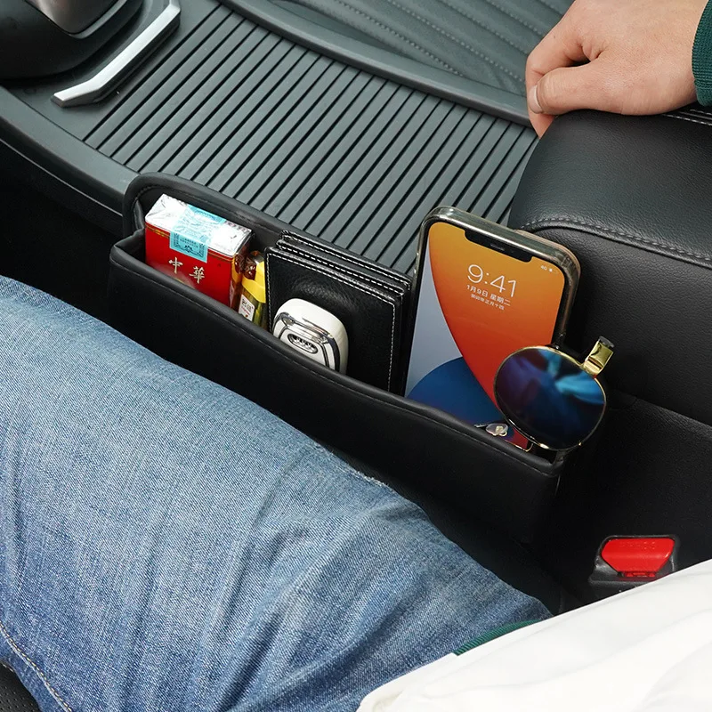 Leather Car Seat Gap Filler Pockets Car Seat Crevice Organize Auto Seats  Leak Stop Pad Phone Cards Cups Holder Storage Organizer - Stowing Tidying -  AliExpress