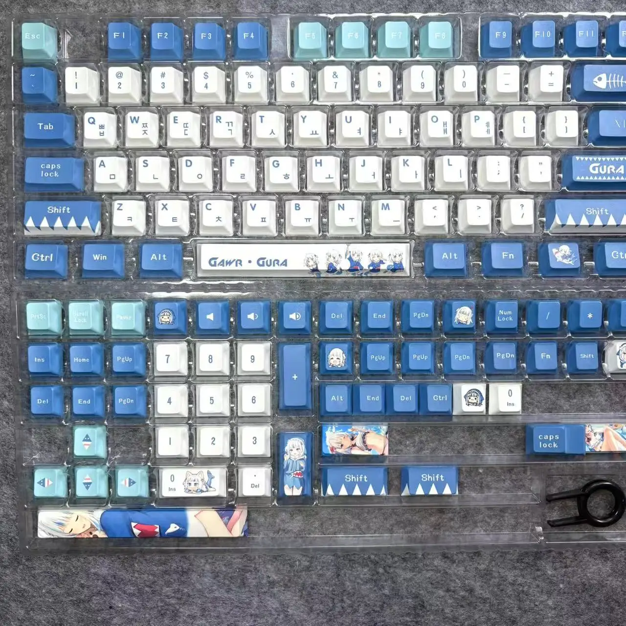 出産祝いなども豊富 Hololive Vtuber Gawr Gura 132 Key Cover PBT DYE Sublimation キーボード
