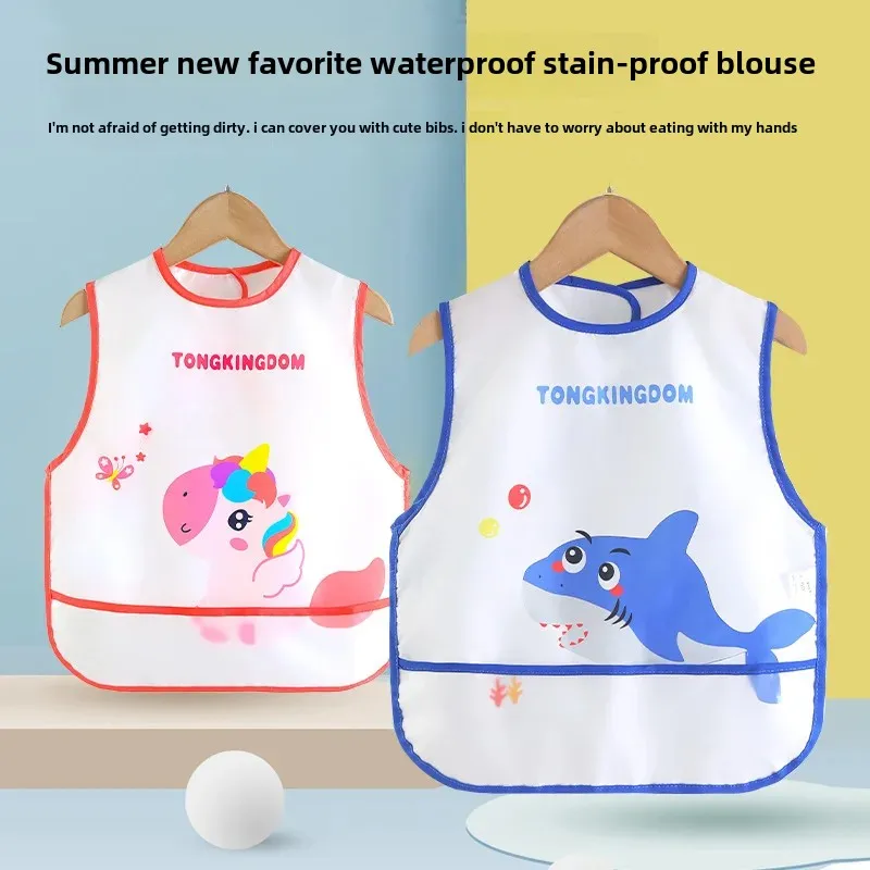 Baby Apron Summer Thin Breathable Waterproof Child Feeding Smock Eating Clothes Infant Protector Outerwear Mealtime Bib
