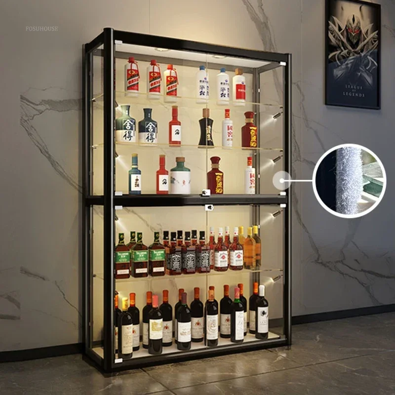 Simple Wine Cabinet Display Cabinet Modern Home Living Room Floor-standing Wine Storage Light Luxury Glass Small L