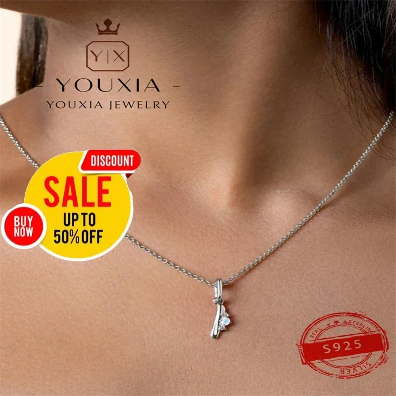 European and American style simple design party fashion 925 silver jewelry ladies high-end jewelry necklace