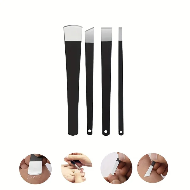 Set di coltelli per pedicure da 4 pezzi, kit per la rimozione dell'unghia del piede incarnita, strumenti per rasoio per calli per pedicure, raschietto per piedi professionale per la cura del piede 1