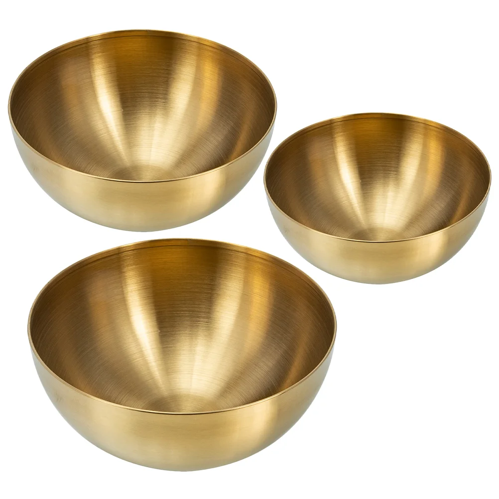 

3 Pcs Salad Bowl Food Storage Organizer Mala Tang Stainless Steel Prep Bowls Mixing Large