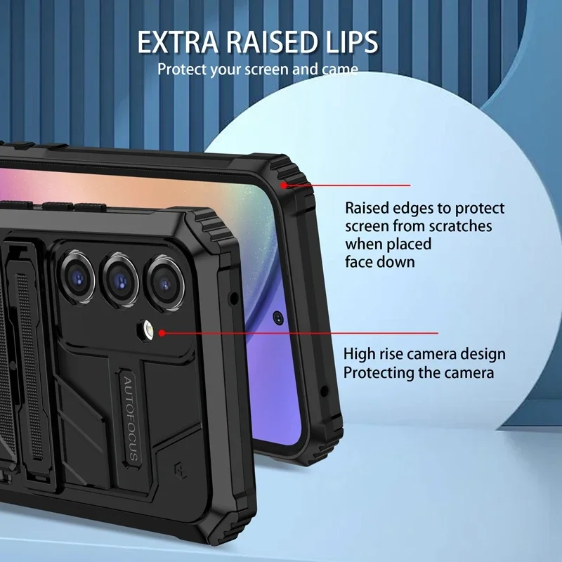Durable Armor Case with Belt Clip Holster and Kickstand