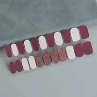 22finger Flash Sequin Nail Polish Gel Film ins Wind Waterproof Lasting Nail Sticker 4