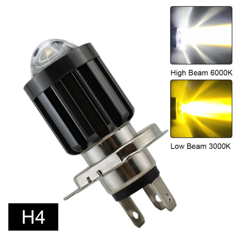 1PCS H4 LED H6 BA20D LED Motorcycle Headlight Bulbs CSP White Yellow Hi Lo Lamp Fog Lights Moto Scooter Accessories 12V