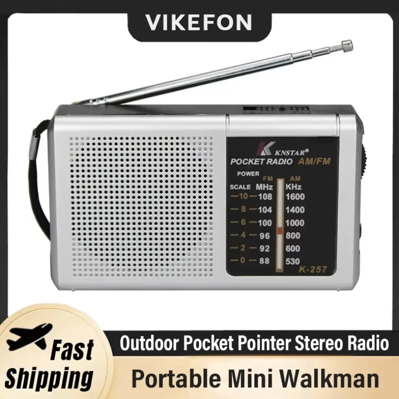 Portable Multi Functional Low Power Radio AM FM Mini Two Band Walkman Battery Outdoor Stereo Radio for Walking Hiking Camping