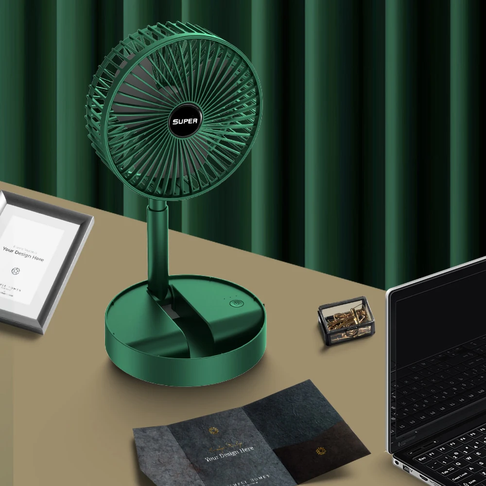 New Desktop Foldable Retractable Small Fan Mini Portable Charging Usb Home Low Noise High Duration Standby Mini Electric Fan