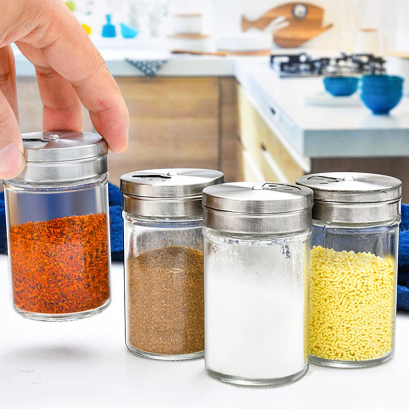 3oz Glass Spice Jars Kitchen Seasoning Bottle for Herbs Spices Paprika Salt Sugar 1pcs