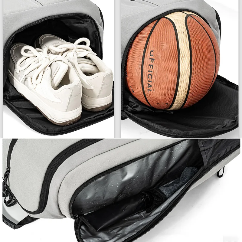 Nylon Sports Backpack with Shoe Compartment for Gym Fitness