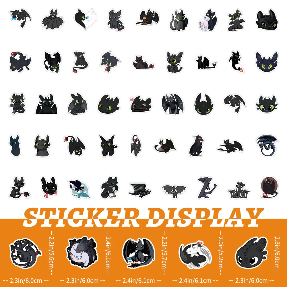 Kawaii Toothless Cartoon Cute Stickers 10/30/50PCS Decorative Skateboard Guitar Car Motorcycle Notebook Waterproof Decal Toy cartoon stickers decorative stickers kawaii stickers car sticker decal