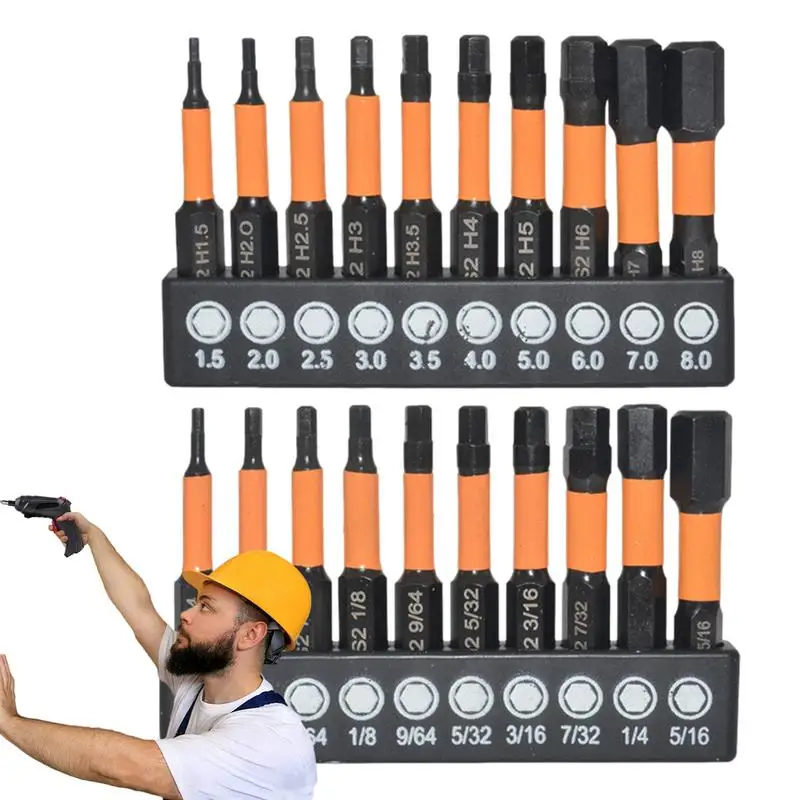 

Набор ударных Сверл с шестигранной головкой 20 шт., 1/4 дюйма, сверла с шестигранным хвостовиком, быстродержатель с обработанными на станке с ЧПУ наконечниками, Наборы инструментов для электричества