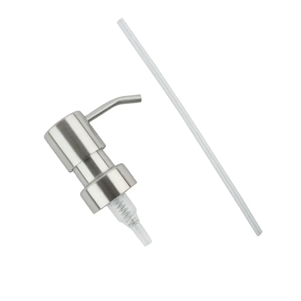 Press Head Soap Pump Bottle Dispenser Hand Jar Liquid Lotion Nozzle Shampoo Shower Gel Stainless Steel Bathroom 4