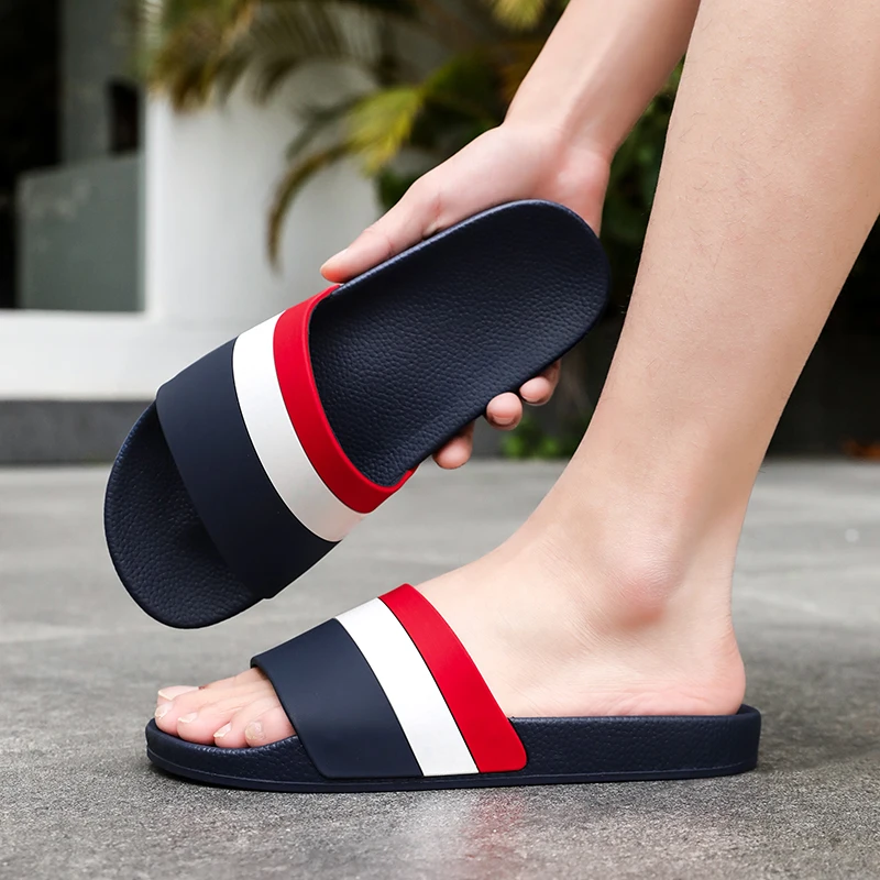  Fashion men's and women's slippers Summer flat sandals Light family bathroom slippers couple indoor non-slip shower shoes, view 5