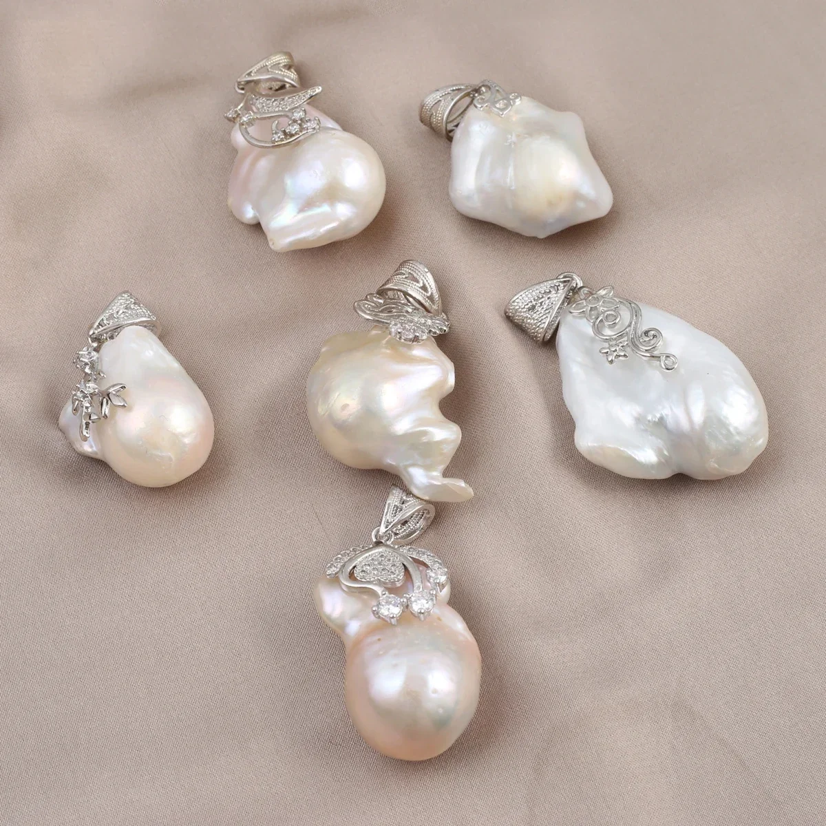1PC Natural Pearl Pendant Irregular Natural Baroque Pearl Pendant Charm for Making DIY Jewelry Necklace Accessories 30x20mm 5