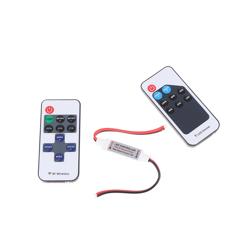 Mini LED Single Color Dimmer DC 5V 12V 24V 6A 5050 2835 Strip Lights Constant Voltage PWM Signal Controller With RF 9/Key Remote