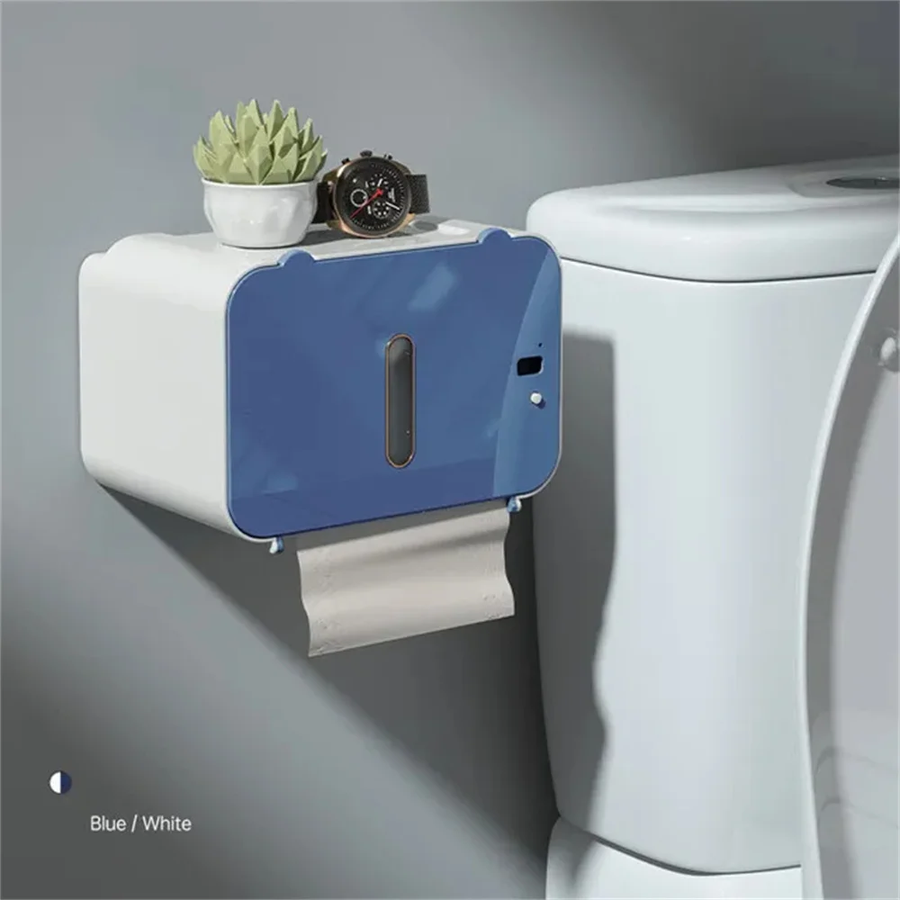 Toilet Paper Holder Induction Toilet Paper Holder Shelf Automatic Paper Out Wc Rack Wall-Mounted Toilet Dispenser Bathroom Accessories
