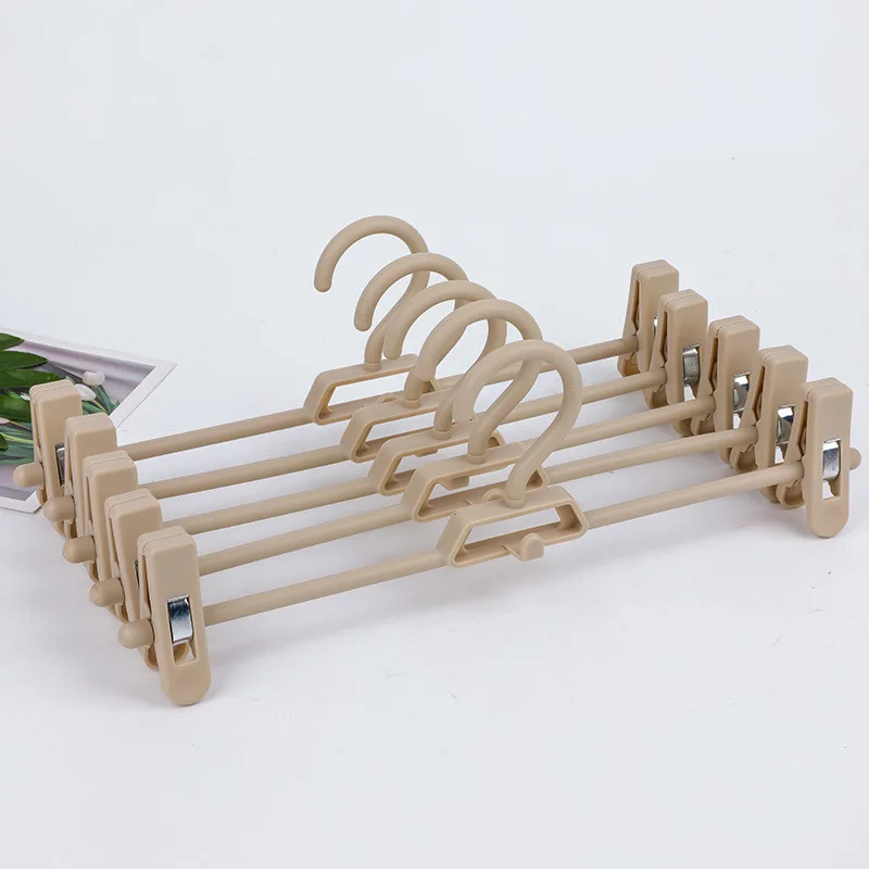 Skirt Peg Hanger with Adjustment Plastic Grip Pant Rack Space Saving Attachable Underwear Drying Rack Wardrobe Storage Organizer