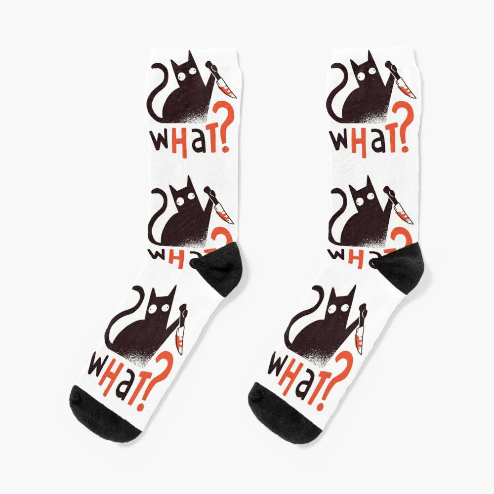 Killer cat, killer cat, cat with knife, crazy cat Socks hiking socks aesthetic Boy Child Socks Women's