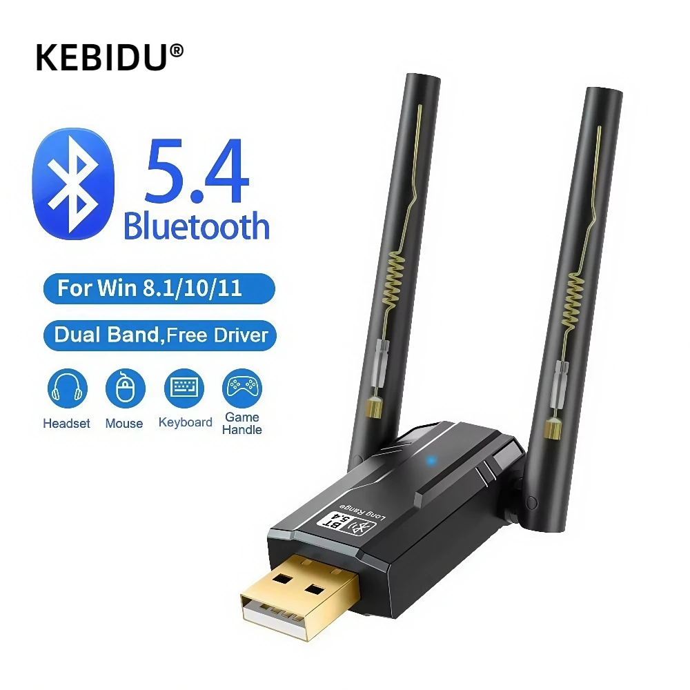 PC 무선 마우스 키보드 용 150m USB Bluetooth 5.4 어댑터 Win8...