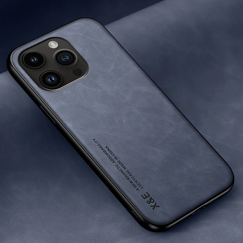 Luxury Genuine Leather Magnetic Phone Case - Premium Cover