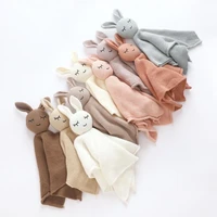 J15U Cartoon Rabbit Appease Towel Small Comforting Towel Lovely Baby Pacify Handkerchief for Newborns Toddlers