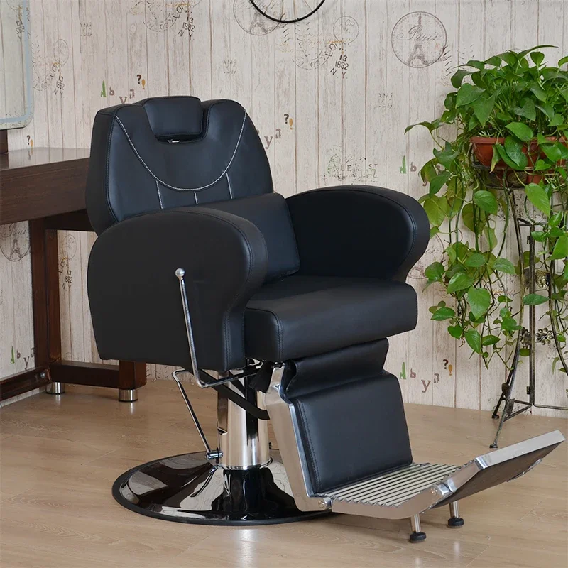 White Cheap Barber Chairs Hair Salons Luxury Reclining Chairs Lifting Hair-cutting Taburete Con Ruedas Salon Equipment Furniture