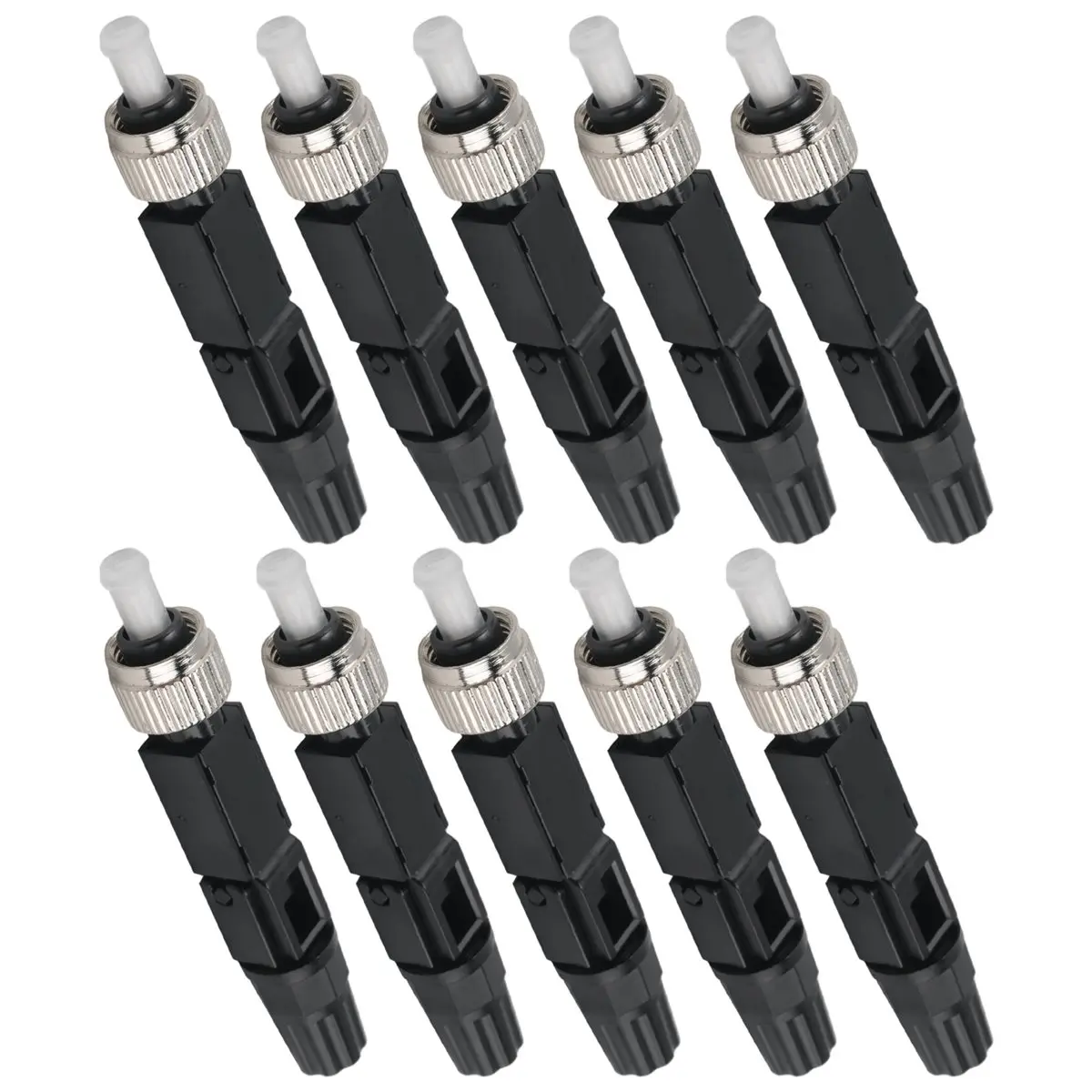 AT326 도착-10Pcs FC 단일 모드 콜드 스플라이스 광섬유 케이블 스플라이스 커넥터 사전 매립형 광섬유 퀵 커넥터