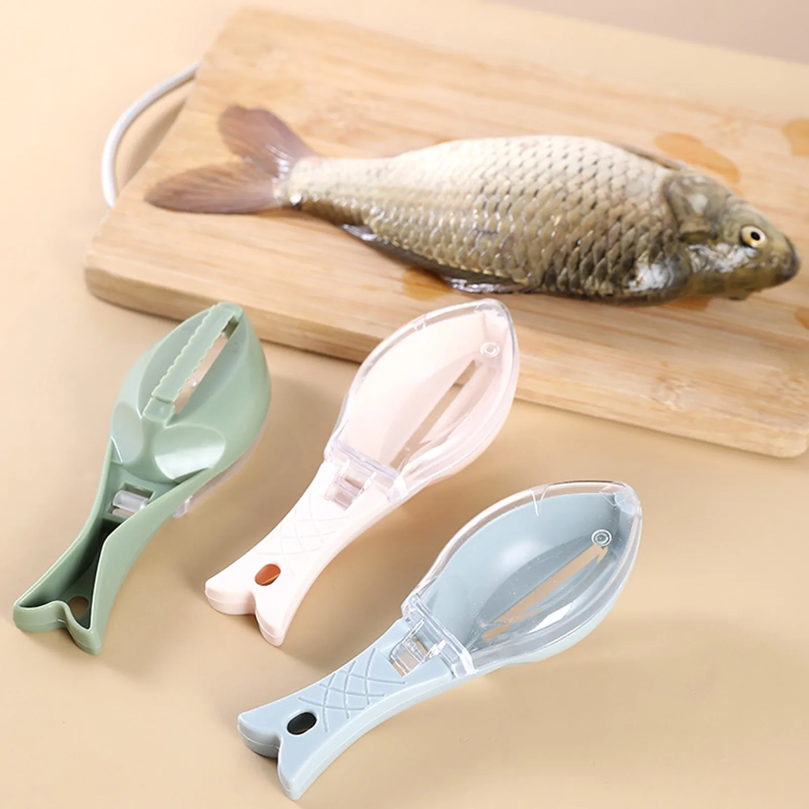 Fish Scale Scraper Fish Brush Scraping Fish Scale Brush Grater Quick Disassembly Knife Cleaning Peeling Skin Scraper Scaler With Cover