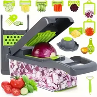 Multifunctional Vegetable Chopper Handle Food Grate Food Chopper Vegetable Slicer Dicer Cut 14/16 in 1 Kitchen Items 1