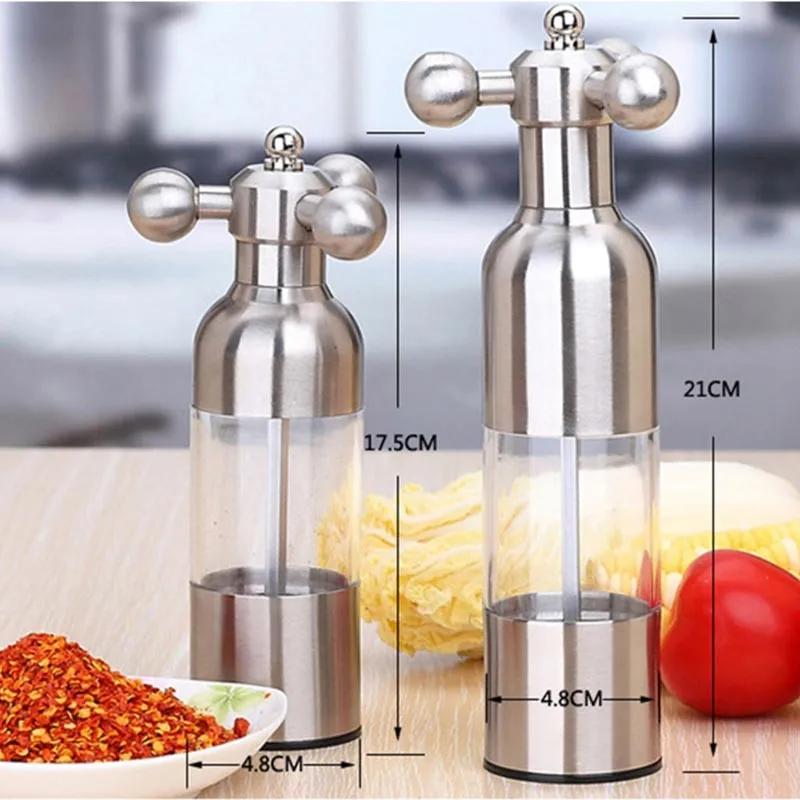 304 Stainless Steel Manual Pepper Grinder Faucet Shape Black Pepper Mill Seasoning Bottle Food Safe Ceramic Burr Salt Grinder