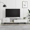 Modern 69" TV Stand with MDF Cabinet and Powder Coated Steel Legs for Living Room and Bedroom, White 3