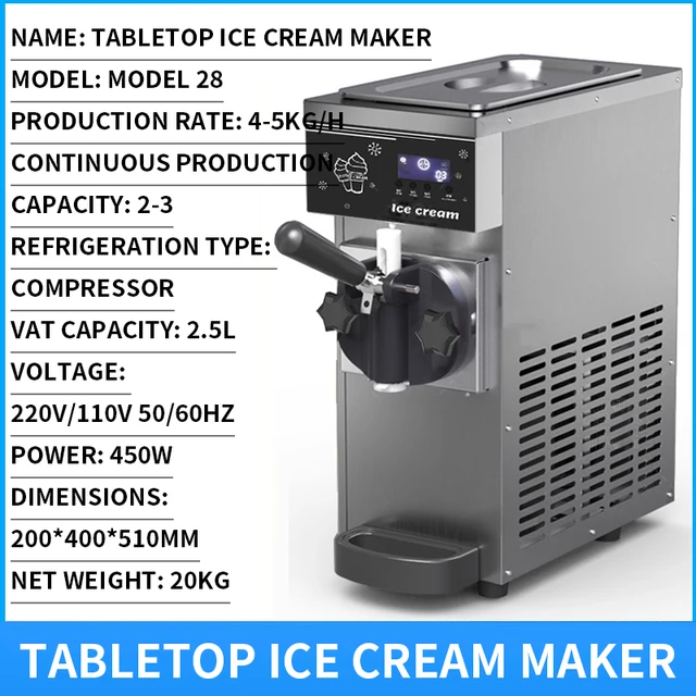Machine à crème glacée, stand commercial, machine à crème glacée entièrement automatique, machine à crème glacée pour dessert au thé au lait 110V/220V 1