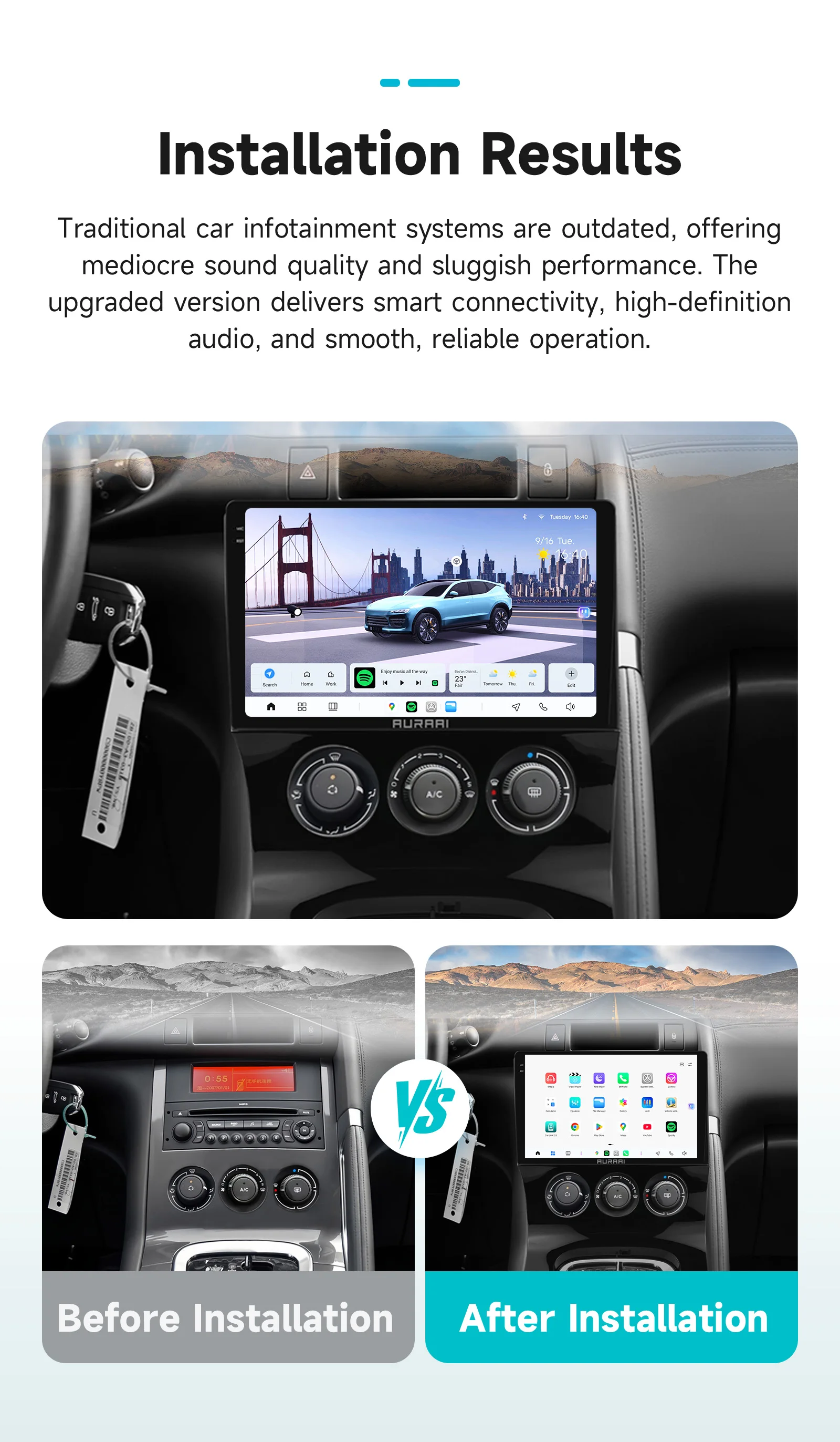 KI-Sprachsteuerung Intelligenter Bildschirm für Peugeot 3008 2009-2015 Carplay Android Auto Radio 2K Multimedia-Player ADAS+360 Kamera – Detail 3