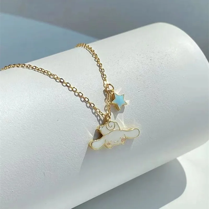 New Sanrio Cinnamoroll Necklace Female Kawaii Design Cute Cartoon Mymelody  Necklace Student Child Jewelry Birthday Gift